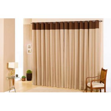 Imagem de Cortina Giovana 2 m X 1,60 m Oxford - Claudia Casa, Marrom/Avelã