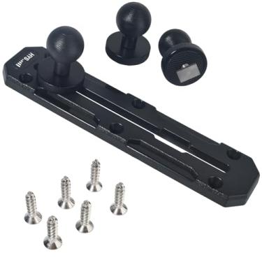 Imagem de HYS Sistemas de montagem de base de broca de 19 cm para acessórios de trilhos de carro/caminhão/caiaque/parede/mesa, 3 peças de 2,5 cm bola com parafuso T adaptação de acessórios de suporte de