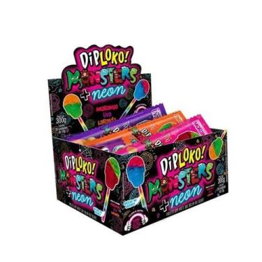 Imagem de Display Pirulito Neon Formato Caveira Dip Loko 30 Unidades - Danilla f