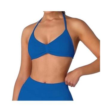 Imagem de Top De Sutiã Halter Com Tiras Finas E Suporte Alto Para Mulheres, Sem 
