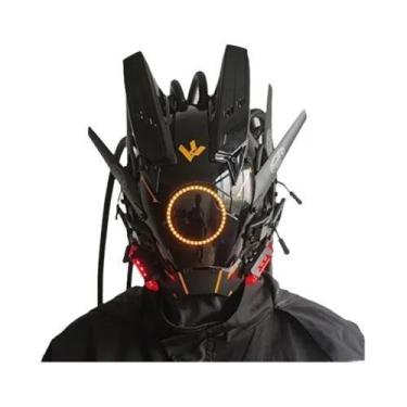 Imagem de Máscara Cyberpunk De Halloween Com Luzes Redondas Para Festas, Festiva