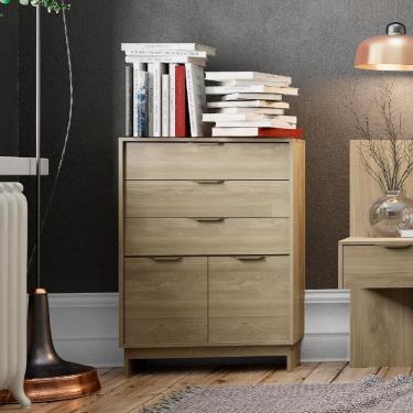 Imagem de Cômoda 3 Gavetas 2 Portas 1112 Carraro - Noce Noce