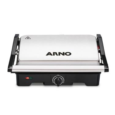 Imagem de Grill Arno Dual Inox com Abertura de 180º Gnox 1100W