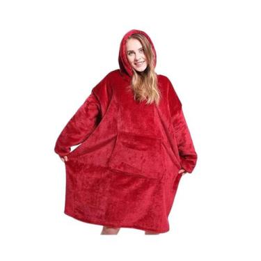 Imagem de Suéter de lã, roupão de pelúcia com capuz e cobertor sherpa - Lightbek