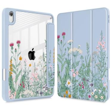 Imagem de May Chen Capa fina para iPad mini 7 (A17 Pro, 7ª geração) 2024/iPad mini 6 (6ª geração) 8,3 polegadas, [suporte de lápis embutido] capa à prova de choque, capa traseira transparente transparente