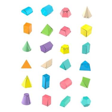 Imagem de menolana 24x Formas geométricas Sólidos geométricos 24 formas de ensino de superfície demonstrador de área 3D para pré-escola material escolar doméstico