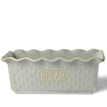 Imagem de QUXIJA Forma de pão de cerâmica para assar pão, 22 x 12 cm, formas antiaderentes para cozinhar, podem ser colocadas no micro-ondas e na lava-louças, molde retangular (cinza vintage)