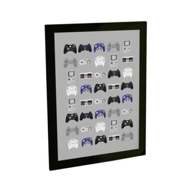 Imagem de Quadro Decorativo A2 Vídeos Games Controles Todas Gerações Decoração Poster