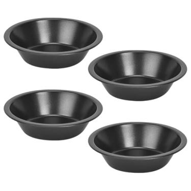 Imagem de GSHLLO 4 peças pequenas formas de torta redondas antiaderentes formas de torta de aço carbono formas de torta mini formas de torta individuais formas de pão assadeiras de bolo de aniversário panela de