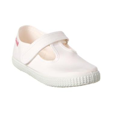 Imagem de Cienta Tênis infantil 50000 – Sapatos infantis/infantis – Forro de lona e cabedal – Design deslizante, Branco, 12 Little Kid