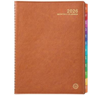Imagem de Agenda mensal 2023-2024 - 18 planejadores mensais 2023-2024 de julho de 2023 a dezembro de 2024, planejador 2023-2024 com abas, planejadores de calendário de couro, encadernação com fio duplo, bolso interno + contatos + senhas