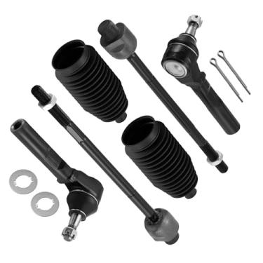 Imagem de SYKRSS 6 peças ES3492 EV370 Kit de terminais de direção dianteiros internos/externos com botas de direção compatíveis com GMC Sierra 1500, compatível com Chevrolet Chevy Silverado 1500 1999-2006
