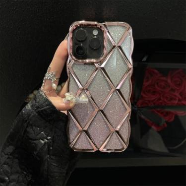 Imagem de MVVKKY Capa protetora macia de mármore com cubo brilhante de luxo para iPhone 13PRO, transparente e à prova de choque (para iPhone 13PRO/3)