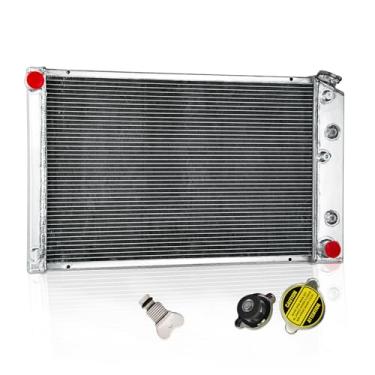 Imagem de CU162 66 1/4 polegadas 3 fileiras núcleo todo radiador de alumínio compatível com 1970-1988 Chevy C10 C20 C30 GMC G-Body Monte Carlo El Camino Regal Cutlass Malibu V8 3.3l 4.4l 3.8l 5.0l 5.7l