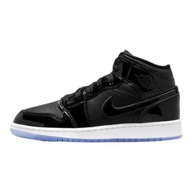 Imagem de Tênis infantil Air Jordan 1 Mid Big, Preto/Dark Concord/Branco, 18