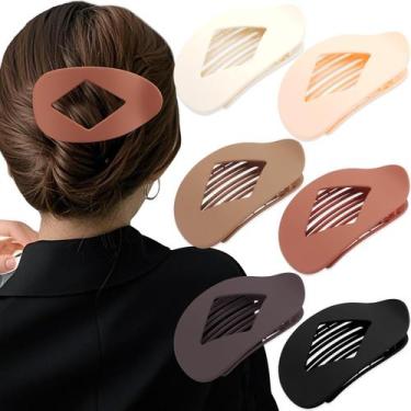 Imagem de Clipes de cabelo Atoden, grande, plana, redonda, oval, para mulheres, 