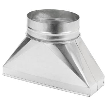 Imagem de PATIKIL Bota de registro reto de 30,5 cm x 10 cm x 15,2 cm, aço galvanizado de transição retangular para duto redondo de 15 cm, encaixe de transição para conectar acessórios de duto HVAC de grade de