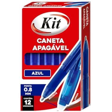 Imagem de Caneta Apagavel KIT, Azul, caixa c/12 unidades, 734667 - Caneta Magica.