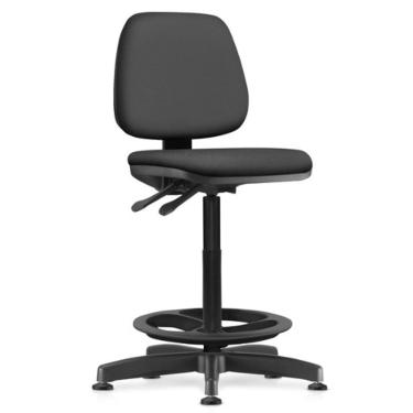 Imagem de Cadeira Caixa Alta Giratória Estofada Work F02 Sintético Preto - Lyam Decor