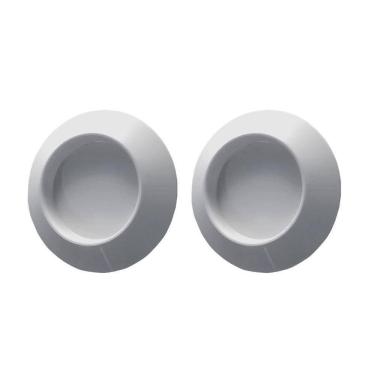 Imagem de 02 Puxador Adesivo Slim Box Portas E Armários Redondo Branco