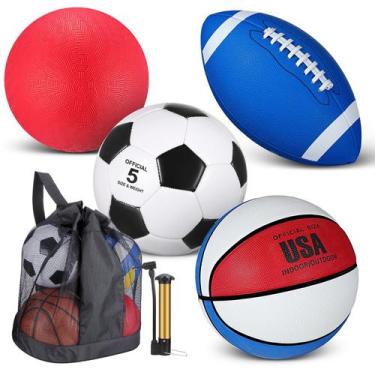 Imagem de Conjunto de bolas esportivas Lenwen de 4 peças com bomba e bolsa