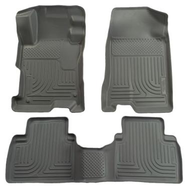 Imagem de Husky Liners 98412 serve para Honda Civic 2006-11 4 portas Weatherbeater tapetes dianteiros e 2º assento, cinza
