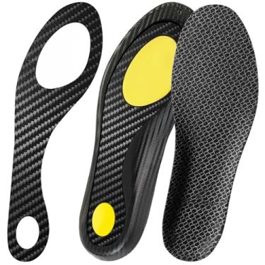 Imagem de MARRDO Palmilhas de desempenho de fibra de carbono – Inserção esportiva de absorção de choque para basquete, vôlei, corrida, caminhada, fitness, tênis, golfe, rigidez de torção, rebote acolchoado