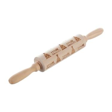 Imagem de KiBcsLic Rolo de massa de madeira para biscoitos, carimbos para decoração de cozinha, rolo de massa de Natal faça você mesmo para confeitaria, biscoitos de, árvore de Natal