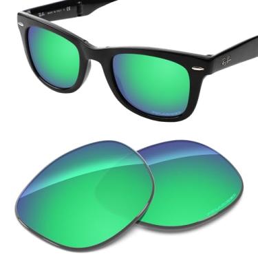 Imagem de Tintart Lentes de substituição de desempenho compatíveis com RayBan Wayfarer RB4105 50 mm polarizada gravada - verde esmeralda