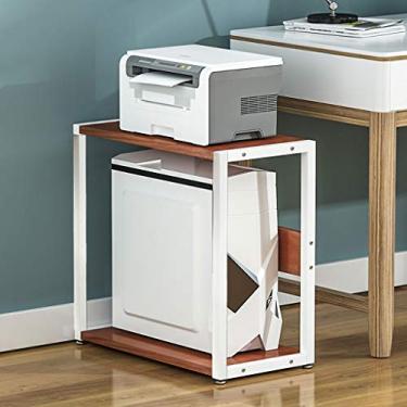Imagem de Suporte de impressão Suporte de impressora de mesa de 2 camadas organizador arrumado de mesa prateleira de impressora rack de CPU host chassi adequado para mesa de impressora de mesa de escritório em