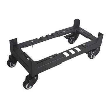 Imagem de Suporte para CPU móvel de metal, suporte de chassi para desktop com largura ajustável e rodízios de bloqueio, suporte preto (tamanho: G)