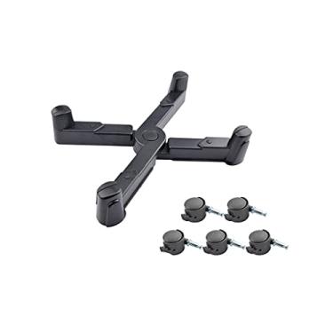 Imagem de Suporte de CPU para PC, base de host de mesa, suporte de plástico, prateleira com polia, suporte de PC é adequado para a maioria dos hosts de PC (cor: preto, tamanho: C)