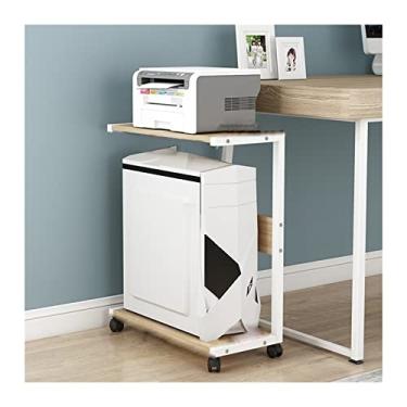 Imagem de SUNESA Suporte de impressão de madeira maciça PC Host Print Stand Prateleira de impressora do chão ao teto Rack de armazenamento multicamadas rack de escritório suporte de chassi de mesa mesa de