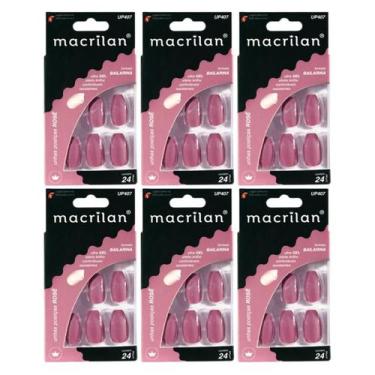 Imagem de Kit 6 Unhas Postiças Bailarina Rose UP407 - Macrilan