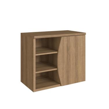 Imagem de Gabinete de Banheiro Suspenso 70cm 1 Porta 2 Prateleiras Marrom Laura BL9680 - Faema Móveis