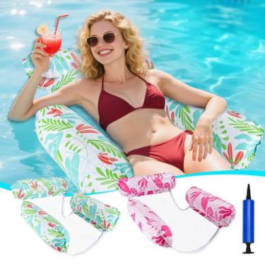 Imagem de Pool Float GCRQ inflável para adultos, pacote com 2 unidades com rede 