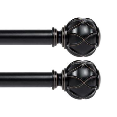 Imagem de Varão de cortina KAMANINA Black Heavy Duty 70-210 cm com acabamento em