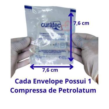 Imagem de Curativo Compressa com Emulsão de Petrolatum Curatec 7,6 X 7,6 Cm kit 