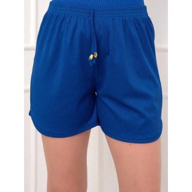 Imagem de A-Lows A&L   Shorts Canelada  look  leve confortável, Azul royal, M