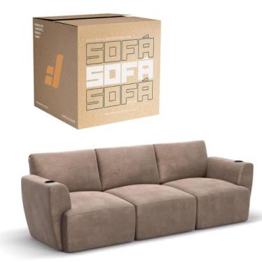 Imagem de Sofá 3 Lugares Sala De Estar em Tecido Suede Modular Damie Na Caixa, B