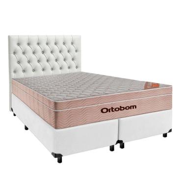 Imagem de Kit Cama Box + Cabeceira + Colchão Queen Molas Ensacadas - Airtech - Ortobom