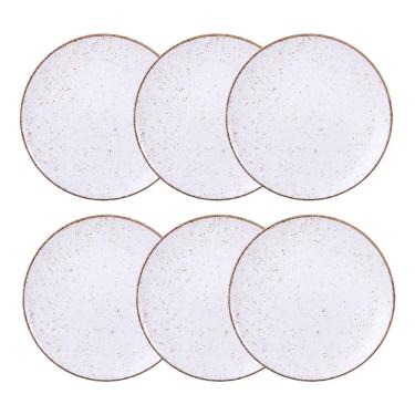 Imagem de Jogo de Pratos Rasos Grande Rústico 6 Peças 28cm Porcelana Decorada Tramontina