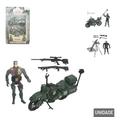 Imagem de Boneco Militar com Acessórios 04 Peças - Tudo em Caixa