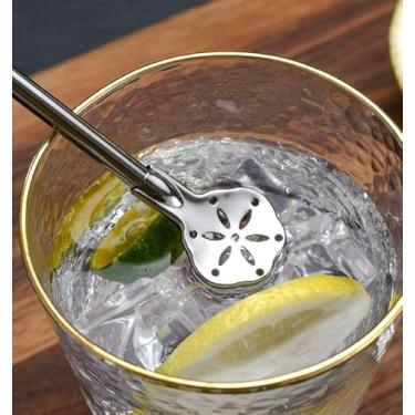 Imagem de Colher de palha de aço inoxidável – Colher de filtro multiuso reutilizável e criativa para leite e café, coador de chá de folhas soltas