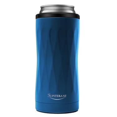 Imagem de Can Cooler Coozies Ramblers padrão de 350 ml isolado a vácuo para cerveja, refrigerante, água com gás e suporte de manga de aço inoxidável (azul arroxeado, 340 g)