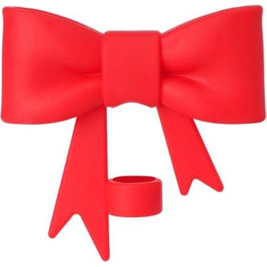 Imagem de Capa de canudo de laço vermelho para copo Stanley de 40 e 850 g, tampa de cobertura de palha de silicone de 10 mm para acessórios de copo Stanley, tampa de palha para tampas de ponta de canudos