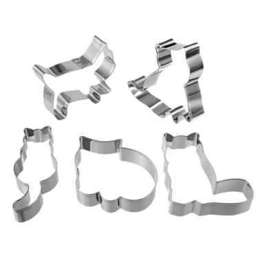 Imagem de Cortador de biscoito gato dinossauro aço inoxidável para almoço bento sanduíche frutas legumes, fondant, queijo, preparação de alimentos