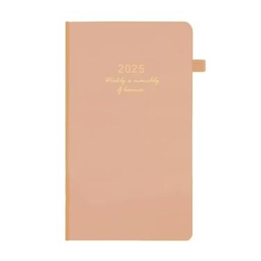 Imagem de Agenda semanal de bolso 2025 para bolsa 11 x 18 cm - 12 meses (janeiro de 2025 a dezembro de 2025), agenda de tamanho de bolso, capa dura, notas, bolso, papel 100 GSM, rosa coral