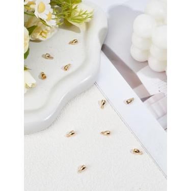 Imagem de 10 peças de extremidades de cabo de aço inoxidável 201, tampas douradas, pontas de fecho de fita de couro para pulseiras, fabricação de joias de couro, 8 x 4,5 mm, orifício: 1,6 mm, diâmetro interno