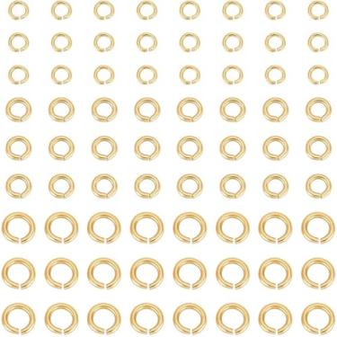 Imagem de 120 peças, 3 tamanhos, banhado a ouro 18K, aço inoxidável 304, anéis de metal com conector de calibre 18 ~ 22 para fabricação de joias e pulseira de brinco, pingente de chaveiro, acessórios